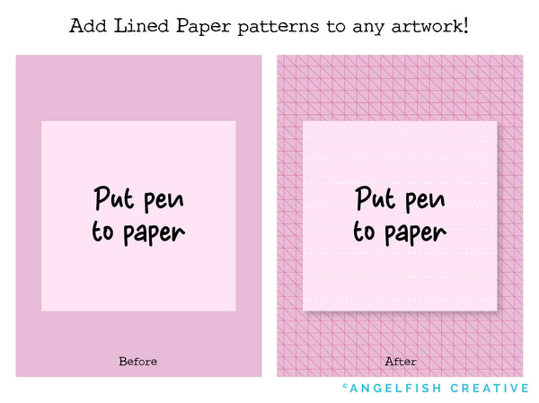 Lined Paper Procreate Brush Set - 40 Seamless Patterns, put pen to paper