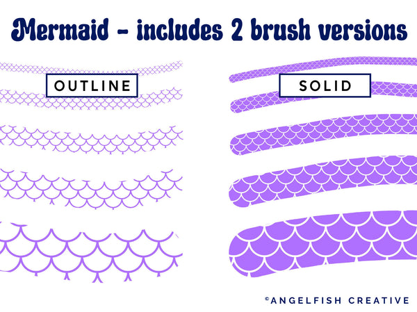Mermaid Brush for Procreate | Seamless Fish Scales Pattern Brush, brush styles