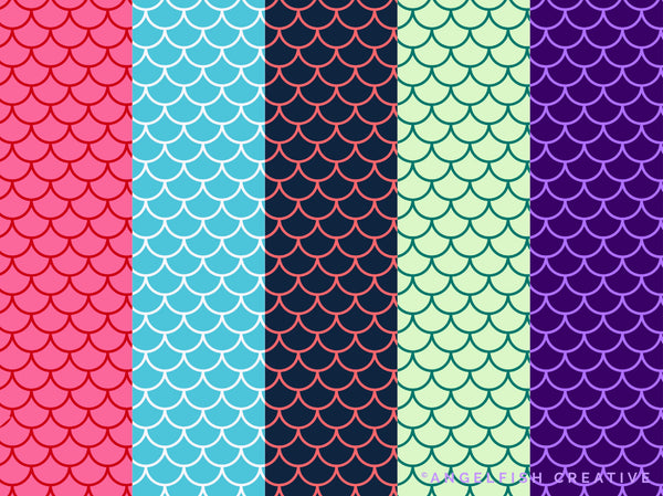 Mermaid Brush for Procreate | Seamless Fish Scales Pattern Brush, pattern in different colours