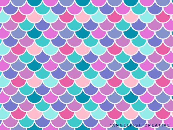 Mermaid Brush for Procreate | Seamless Fish Scales Pattern Brush, multi colour mermaid background