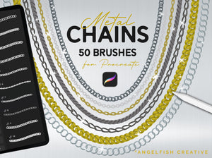 Metal Chains Procreate Brush Set: 50 Jewelry Link Brushes, title