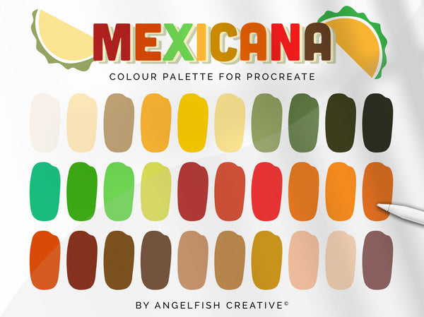 Mexicana Procreate Colour Palette | Colour Swatches, 30 Digital Colours | Procreate Palette for iPad
