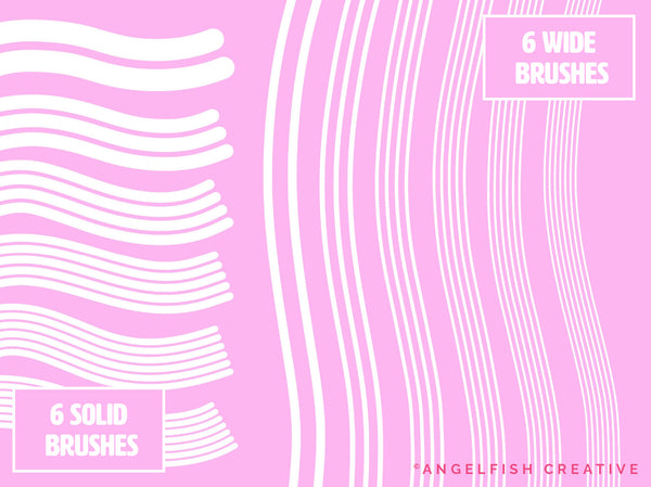 Multi-line Master Brush Set for Procreate | 48 Multiline Monoline Brushes, wide brushes