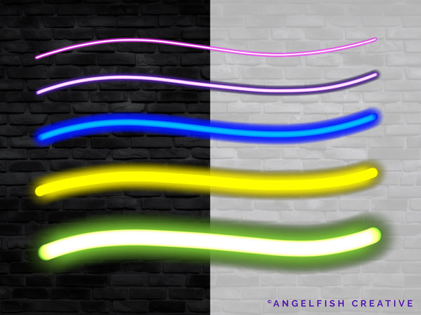 Neon Brush for Procreate | Glowing Light Monoline Lettering Brush, monoline brush