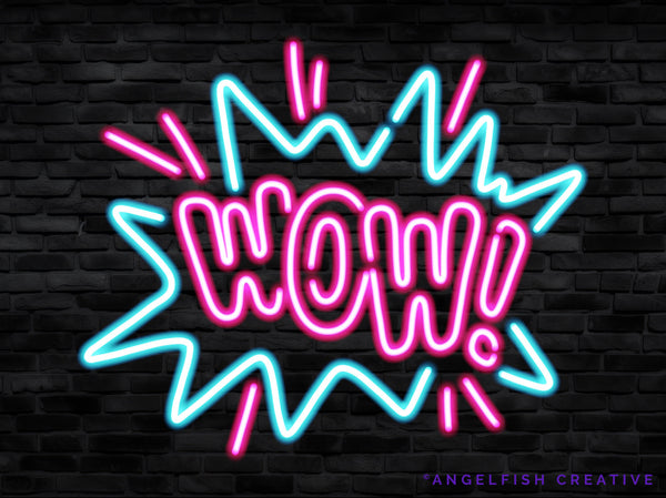 Neon Brush for Procreate | Glowing Light Monoline Lettering Brush, wow