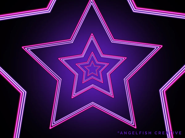 Neon Brush for Procreate | Glowing Light Monoline Lettering Brush, star