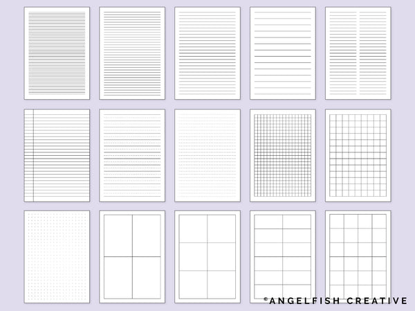 Note Pad Stamp Brushes for Procreate | A4 A5 writing paper page layout brush set, stamp brushes page 1