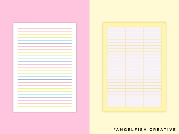 Note Pad Stamp Brushes for Procreate | A4 A5 writing paper page layout brush set, cute notepaper