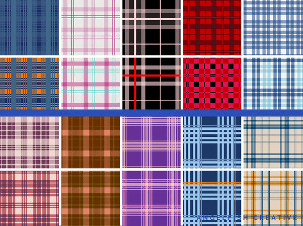 Plaid Patterns Brush Set for Procreate | single and multi-colour Gingham, Check, Tarten Brushes, patterns page 4