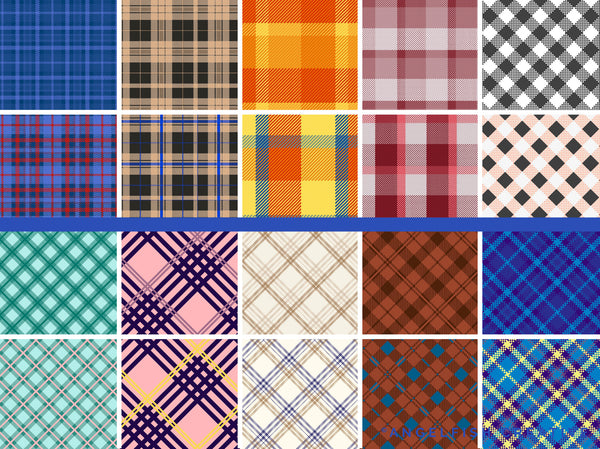 Plaid Patterns Brush Set for Procreate | single and multi-colour Gingham, Check, Tarten Brushes, patterns page 5