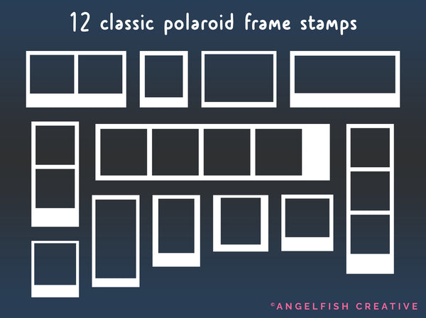 Polaroid Frame Creator Kit for Procreate | Photo Picture Film Strip Frame stamp brush set, classic frame stamps