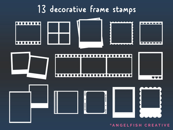 Polaroid Frame Creator Kit for Procreate | Photo Picture Film Strip Frame stamp brush set, decorative frame stamps