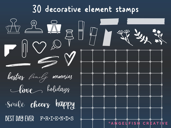 Polaroid Frame Creator Kit for Procreate | Photo Picture Film Strip Frame stamp brush set, element stamps