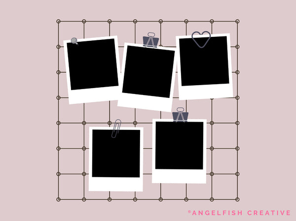 Polaroid Frame Creator Kit for Procreate | Photo Picture Film Strip Frame stamp brush set, wire frame with polaroids