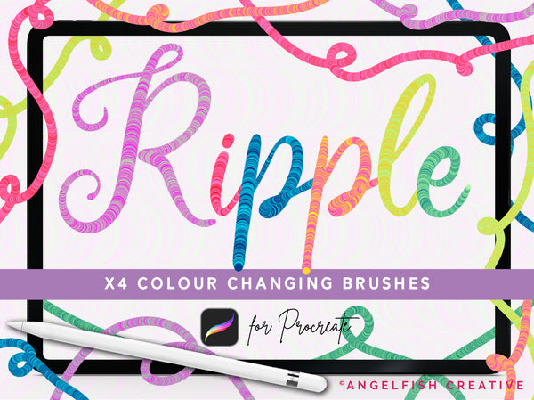 ple Brush Set for Procreate | 4 Dual Colour Rainbow Color Changing Swirl Brushes, title