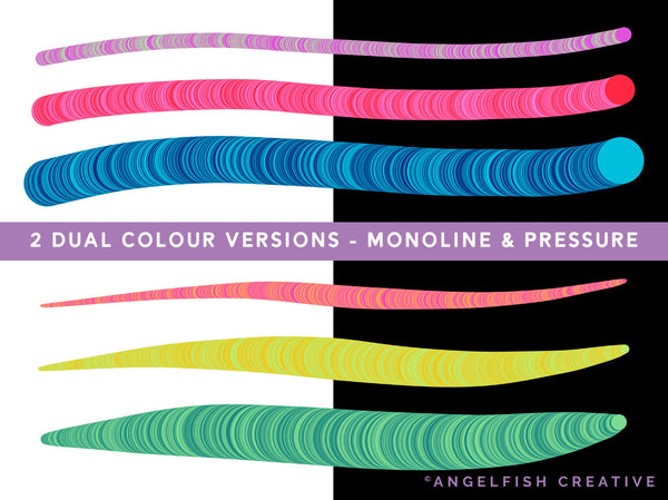 ple Brush Set for Procreate | 4 Dual Colour Rainbow Color Changing Swirl Brushes, brush versions