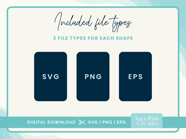 Rounded Corner Invitation SVG Bundle - Cricut Cutting Files, included files types SVG, PNG, EPS