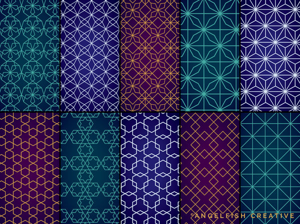 Sacred Geometry Patterns Brush Set for Procreate | 50 seamless line art pattern brushes, patterns page 2
