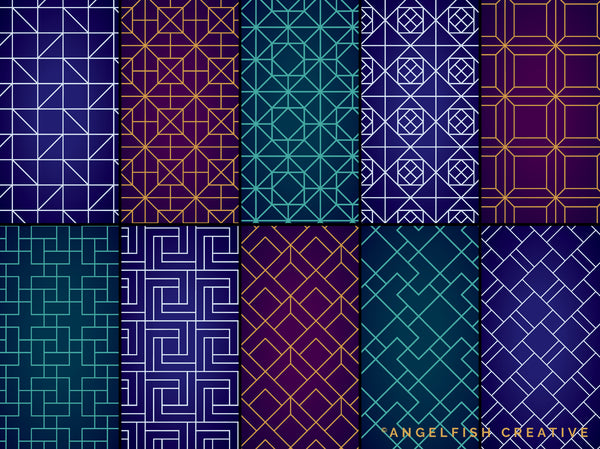 Sacred Geometry Patterns Brush Set for Procreate | 50 seamless line art pattern brushes, patterns page 3