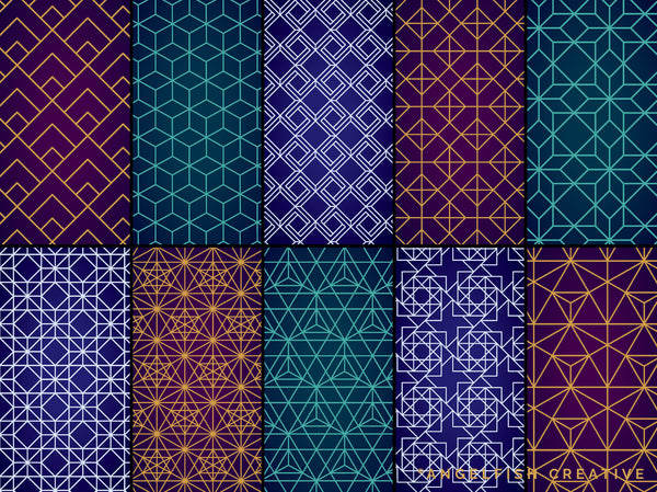 Sacred Geometry Patterns Brush Set for Procreate | 50 seamless line art pattern brushes, patterns page 4