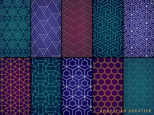 Sacred Geometry Patterns Brush Set for Procreate | 50 seamless line art pattern brushes, patterns page 5