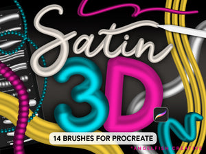 Satin 3D Brush Set for Procreate | 3D Silky Metallic Pearl Brushes, title