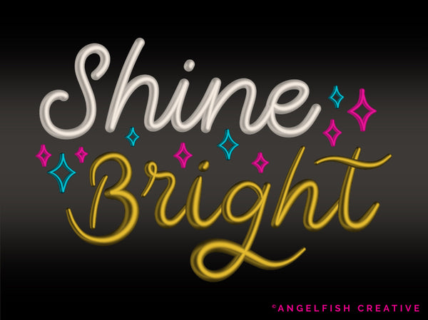 Satin 3D Brush Set for Procreate | 3D Silky Metallic Pearl Brushes, shine bright lettering