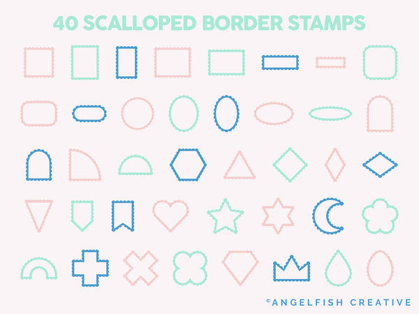 Scalloped Shapes Stamp Brushes