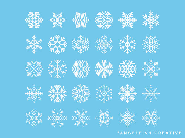 Snowflakes Stamps Brush Set for Procreate: 100+ Snow Star Shape Brushes, stamps page 2