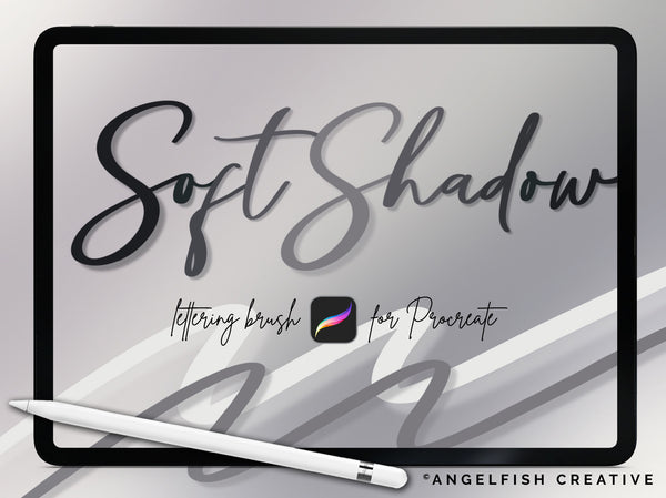 Soft Shadow Brush for Procreate | Shadowed Lettering Calligraphy Writing Brush, title