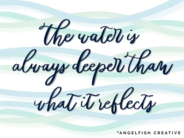 Soft Shadow Brush for Procreate | Shadowed Lettering Calligraphy Writing Brush, deeper water quote