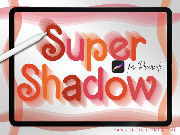 Super Shadow Brush Set for Procreate | 64 Drop Shadow Gradient Line Brushes, title