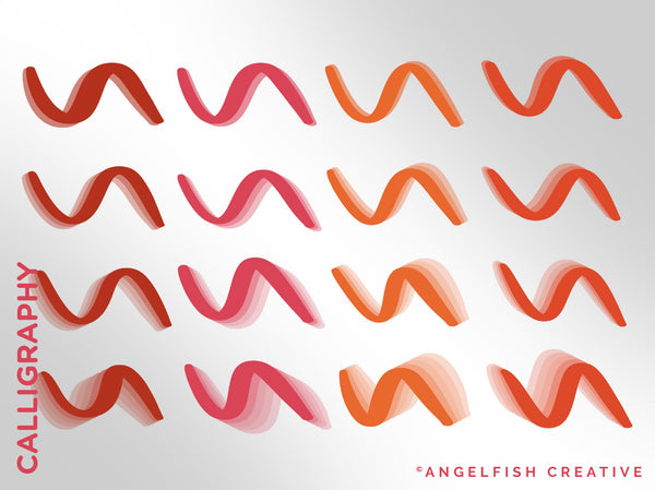 Super Shadow Brush Set for Procreate | 64 Drop Shadow Gradient Line Brushes, calligraphy brushes