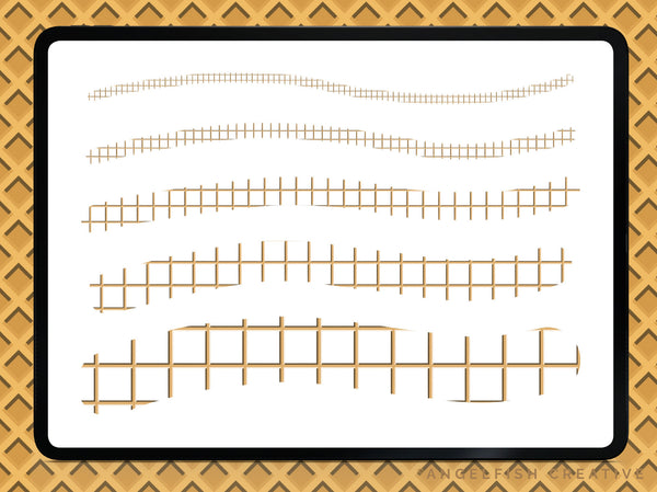Waffle Pattern Procreate Brush Set | 6 Texture Brushes, square diamond icecream cone, brush sizes