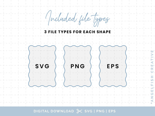 Wavy Invitation Stationery Bundle - SVG, PNG, EPS Cutting Files/Clipart, file types