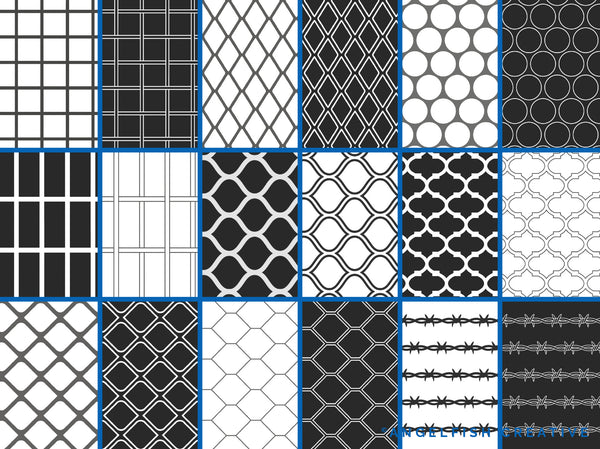 Wire Fence Procreate Brush Set, metal chain link pattern brushes, patterns page 2
