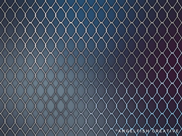 Wire Fence Procreate Brush Set, metal chain link pattern brushes, metallic fence