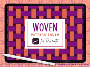 Woven Brush for Procreate | seamless interlocking weaving weave repeating pattern brush, title
