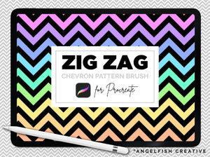 Zig Zag Brush for Procreate | Seamless Chevron Pattern Brush, title artwork