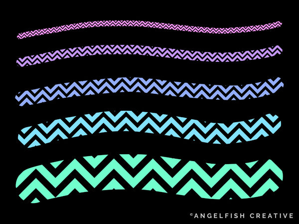 Zig Zag Brush for Procreate | Seamless Chevron Pattern Brush, brush sizes