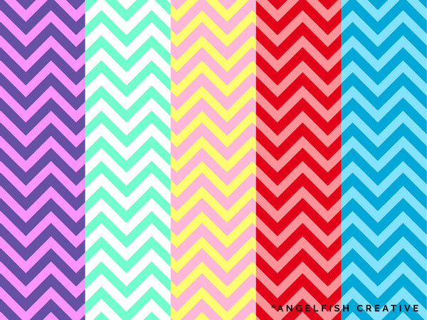 Zig Zag Brush for Procreate | Seamless Chevron Pattern Brush, pattern in different colours