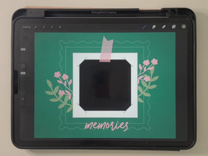 Polaroid Frame Creator Kit for Procreate | Photo Picture Film Strip Frame stamp brush set, video