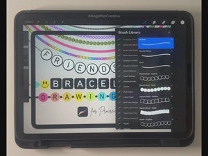 Friendship Bracelet Drawing Kit Procreate Brush Set | Alphabet Letter & Patterned Bead Stamps, video