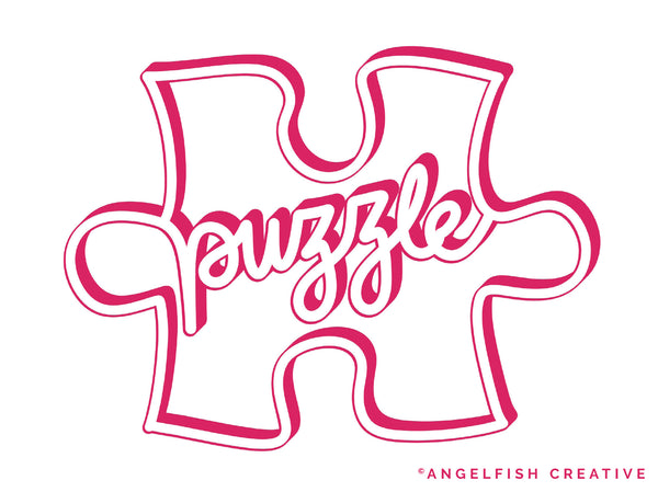 3D Outline Procreate Brush Set | Set of 4 Procreate Brushes for 3D shadow lettering, puzzle piece