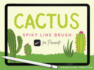 Cactus Spiky Line Brush for Procreate, title page