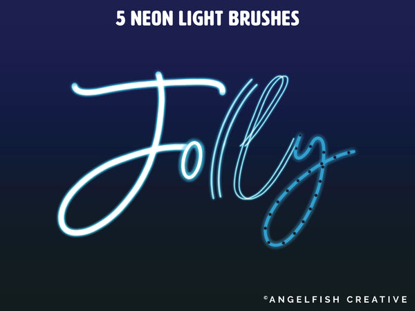 Christmas Lights Procreate Brush Set | 56 Bokeh Sparkle Neon Glow Fairy Light Brushes, neon light brushes