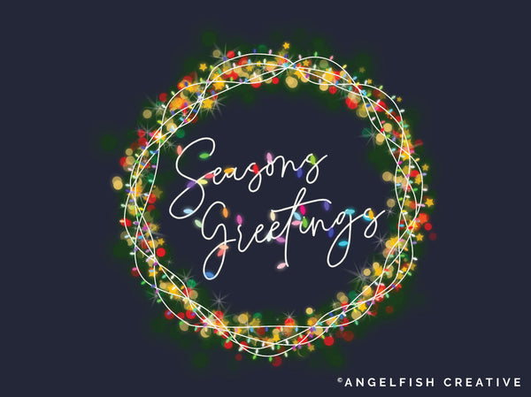 Christmas Lights Procreate Brush Set | 56 Bokeh Sparkle Neon Glow Fairy Light Brushes, seasons greeting light artwork