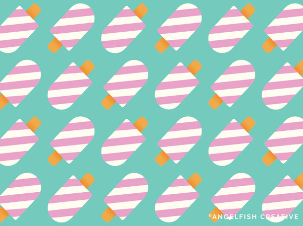 Chunky Brush Set, procreate ipad, monoline square rounded corner lettering brushes, icecream repeat pattern