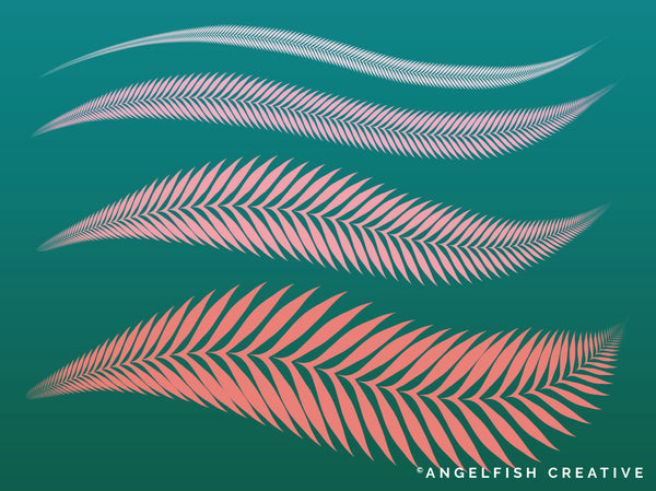 Fern Brush for Procreate | Tropical Leaf Greenery Calligraphy Brush, brush sizes