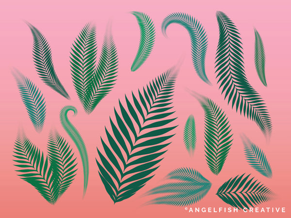 Fern Brush for Procreate | Tropical Leaf Greenery Calligraphy Brush, leaf designs